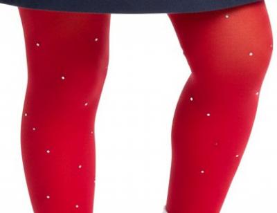 SVOliviaR  Red Sheer Diamante  tights  ( choose 0-7 years)