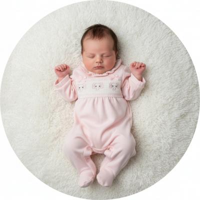 TCLBW20-593E  Pink Smocked "Elephant" All In One  (3-8lbs)