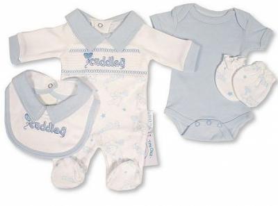 TCLBW20-596-S Smocked "Cuddles" 4 Piece Set (3-8lbs)