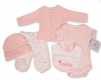 TCLBW20-598-P Smocked "Cuddles" 5 Piece Set (3-8lbs)