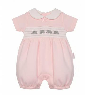 TC_LBW20-653-P  Smocked "Elephant" Romper  (3-8lbs)