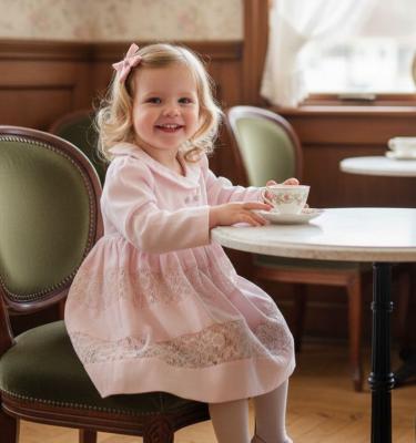 TO3905-P Lace Woven Collared Dress (6-36 months)