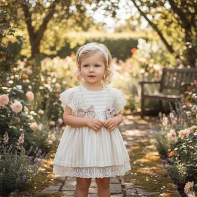 TO3946L Lilac Cotton Stripe Woven Dress (6-36 months)