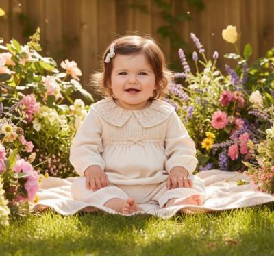 TO5780-E  Floral Shirred Romper   (0-9 months)