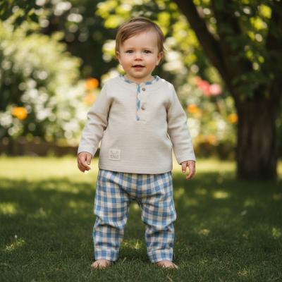 TO5795S  Checked Linen Outfit  (6-36 months)