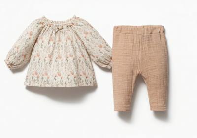 TO5803  Floral Hemp Two Piece Set  (6-36 months)