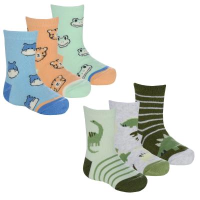 TT44B1044  Triple Pack  Dinosaur & Safari  Socks  (0-5.5)