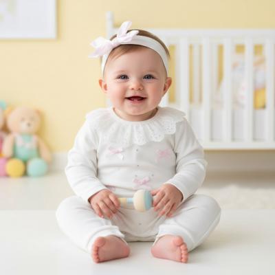 VS26102-IP   Bows Romper  Set  (0-9 months)