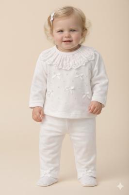 VS26103I  Diamante Bow Two Piece Set  ( 0-9 months)