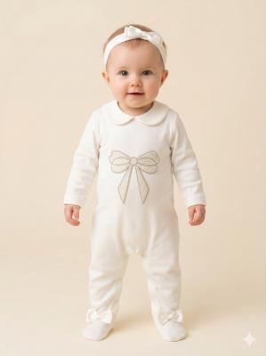 VS26105-I  Diamante Bow Romper  Set  (0-9 months)
