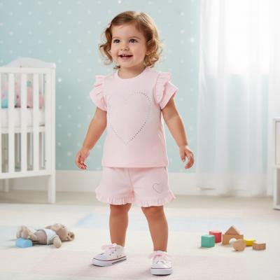 VS8891P  Diamante Heart Shorts Set  ( 6-24 months)