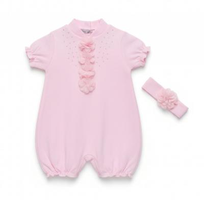 VV25107p Sequin Flower Romper Set (0-9 months)