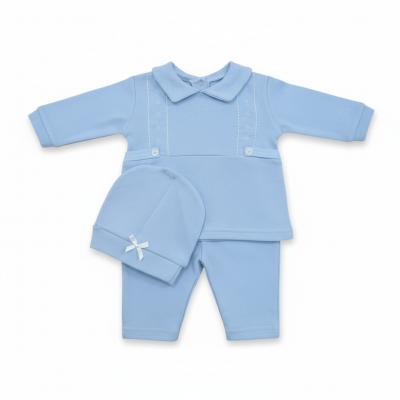VV25134B Embroidered Three Piece Set (0-9 months)