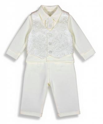 VV_CR01-I  Ivory Paisely 4 Piece Suit 0-24m  (Choose Size)