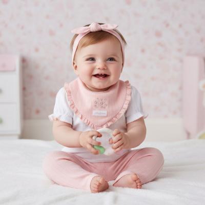 WWH13285-P  Ribbed Four Piece Outfit  (0-9 months)